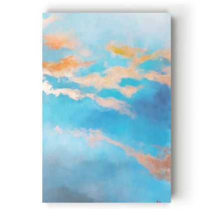 Złote chmury - 50/80 cm, Paulina Lebida, obrazy akryl