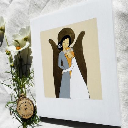 pracownia na deskach - anioły i aniołki - Anioł stróż dla dziewczynki - rezerwa foto #3
