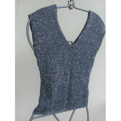 halo-pracownia - topy - dżinsowa dziana bluzeczka foto #1