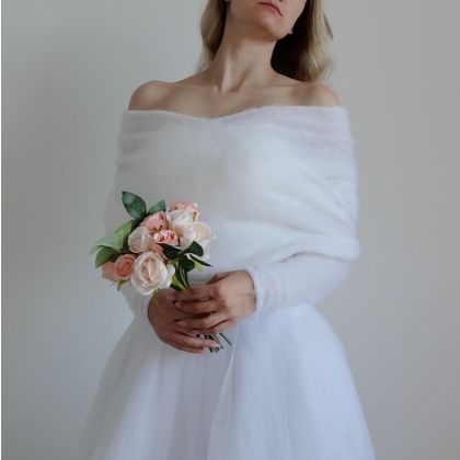 MarMat - swetry - Ava w bieli - narzutka, nie tylko ślubn foto #1