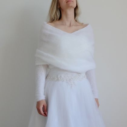MarMat - swetry - Ava w bieli - narzutka, nie tylko ślubn foto #2