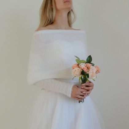 MarMat - swetry - Ava w bieli - narzutka, nie tylko ślubn foto #3