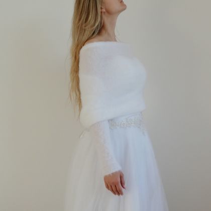 MarMat - swetry - Ava w bieli - narzutka, nie tylko ślubn foto #4