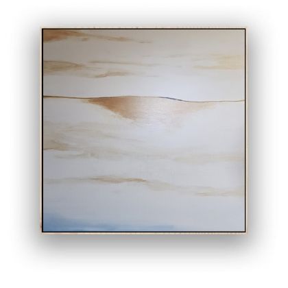 Abstrakcja w bieli ze złotem - 70/70 cm, Paulina Lebida, obrazy akryl