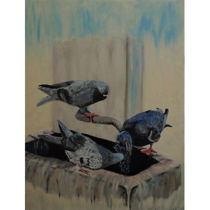 Ptaki, Maria Woithofer , obrazy olejne