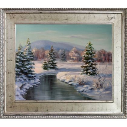 Lidia Olbrycht - obrazy olejne - Pejzaż Zimowy,  ręcznie malowany foto #3