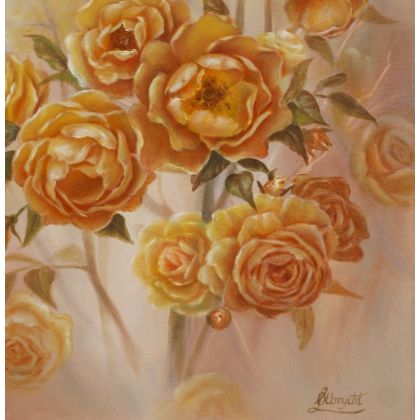 Lidia Olbrycht - obrazy olejne - Różany Krzew, obraz olejny ręcznie ma foto #1