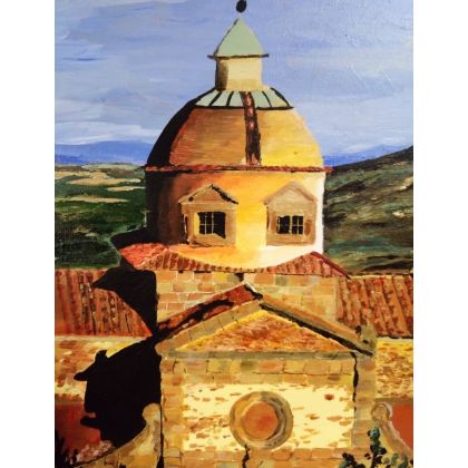 Ewa Mościszko - obrazy akryl - Cortona - Kościół Santa Maria foto #3