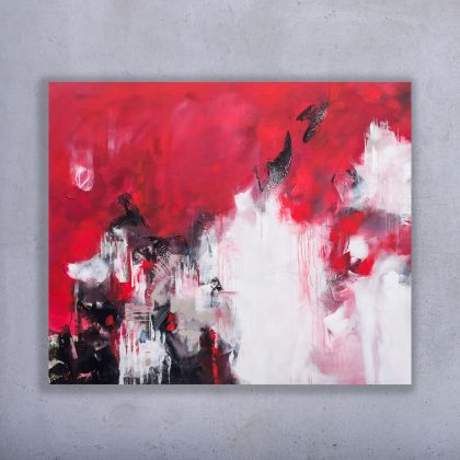 Czerwony zamek -120x100 cm, Agnieszka Potocka-Makoś, obrazy akryl