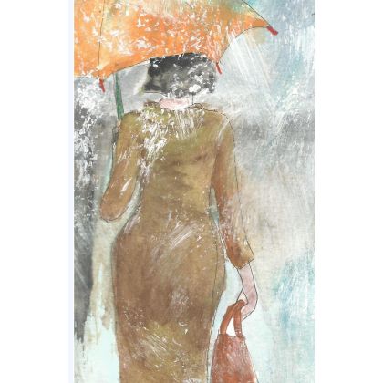 Bożena Ronowska - obrazy akwarela - W deszczu foto #3