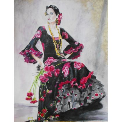 Flamenco v, Włodek Rybacki, obrazy akryl
