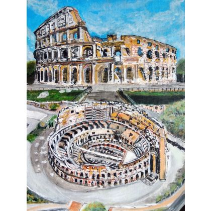 Koloseum w Rzymie, Krystyna Mościszko, obrazy akryl