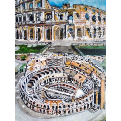 Krystyna Mościszko - obrazy akryl - Koloseum w Rzymie foto #1