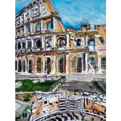 Krystyna Mościszko - obrazy akryl - Koloseum w Rzymie foto #3