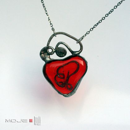 Moje MW - wisiory - Czerwone serce z tajemnicą foto #3