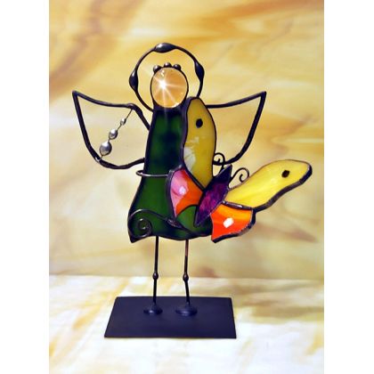 Aniołek witrażowy z motylkiem, Aleksander Makarski, anioły i aniołki