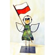 ANIOŁEK WITRAŻOWY ŻOŁNIERZ