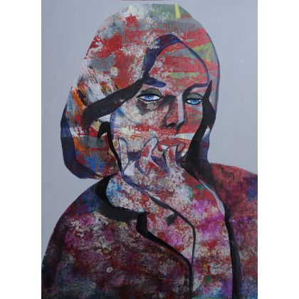 Jej portret. akryl, 35 x 50 cm, Paweł Dąbrowski, obrazy akryl