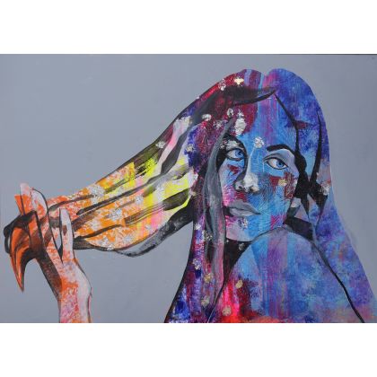 W kąpieli, 35 x 50 cm, Paweł Dąbrowski, obrazy akryl