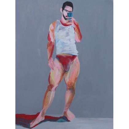 Akt męski, akryl, 30 x 40 cm, Paweł Dąbrowski, obrazy akryl