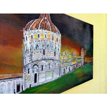 Krystyna Mościszko - obrazy akryl - Krzywa wieża w Pizie foto #1