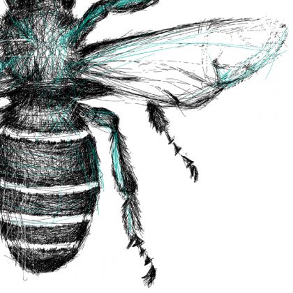Maja Gajewska - grafika tech. mieszana - grafika - pszczoła - cykl owady foto #2