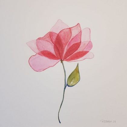 Kwiatek - akwarela, Paulina Lebida, obrazy akwarela
