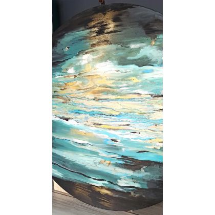 Iwona Jaworska - obrazy akryl - Słońce na jeziorze foto #3