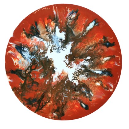 Abstrakcja średnica 50 cm, Joanna Bilska, obrazy akryl