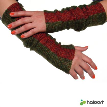 rękawki khaki, halo-pracownia, mitenki i rękawiczki