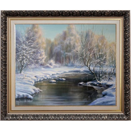 Lidia Olbrycht - obrazy olejne - Krajobraz Zimowy, ręcznie malowany foto #1