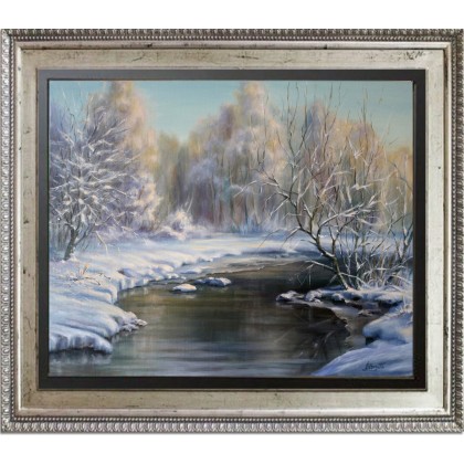 Lidia Olbrycht - obrazy olejne - Krajobraz Zimowy, ręcznie malowany foto #4