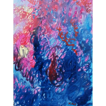 niebieska abstrakcja, Marlena Kuć, obrazy olejne