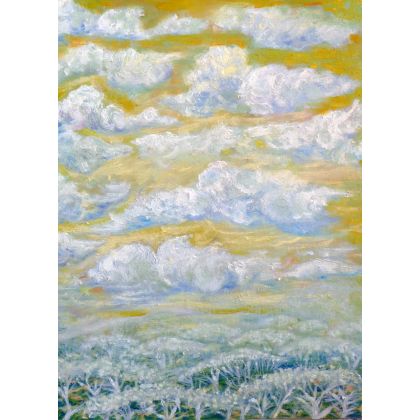 Chmury i drzewa, Elżbieta Goszczycka, obrazy olejne