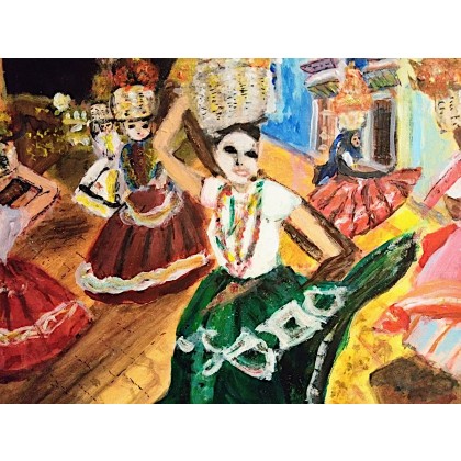 Krystyna Mościszko - obrazy akryl - Tancerki uliczne Meksyk foto #4