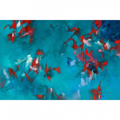 Spłoszone ptaki III 80x120 - obraz abst, Agnieszka Potocka-Makoś, obrazy akryl