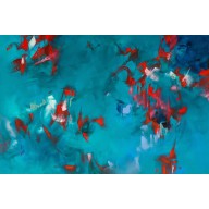 SPŁOSZONE PTAKI III 80X120 - OBRAZ ABST