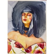 Portret  akwarela na papierze