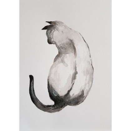 Paulina Lebida - obrazy akwarela - Trzy  akwarele-koty foto #1