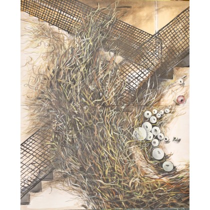 Trudna droga ( dyptyk - 2 części), Sara Mondrian, obrazy olejne