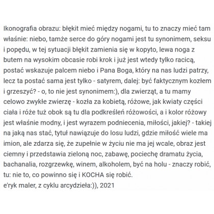 Eryk Maler - obrazy olejne - Chłód Nocy, wg Rubensa, 120x80 cm foto #3