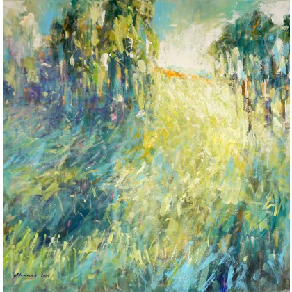 Aleksandra Adamczak - obrazy akryl - Wiosna 70 cm na 70 cm foto #2