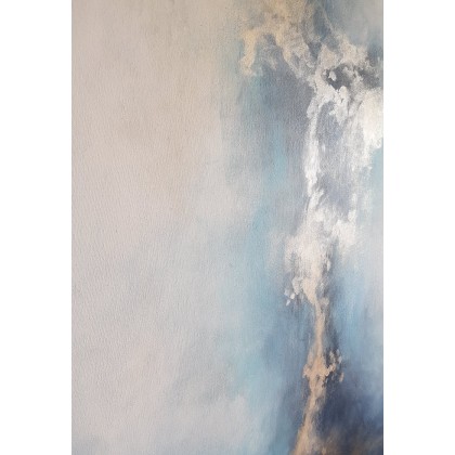 Paulina Lebida - obrazy akryl - Abstrakcja w szarościach ze złotem foto #2