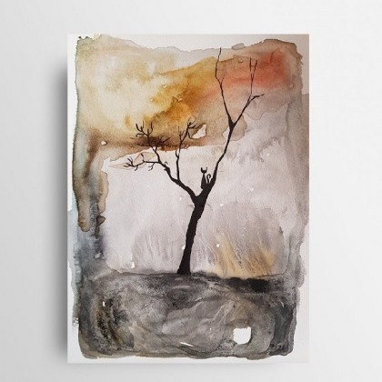 Drzewo -  akwarela, Paulina Lebida, obrazy akwarela