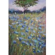 Niebieska łąka - praca wykonana pastel