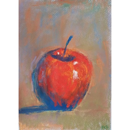Jabłko- praca wykonana pastelami, Paulina Lebida, pastele suche