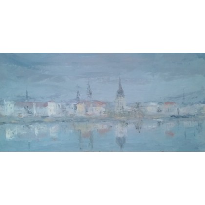 Danuta Zgoł - obrazy olejne - Panorama Rygi foto #1