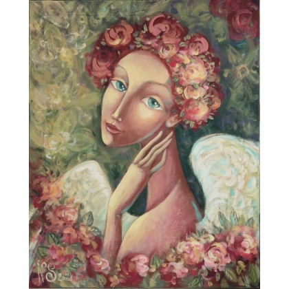 Zapach lata koloru róż, Nadia Siemek, obrazy akryl