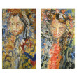 2 obrazy, pt. /KWIATY ZA UCHEM/, 45x80
