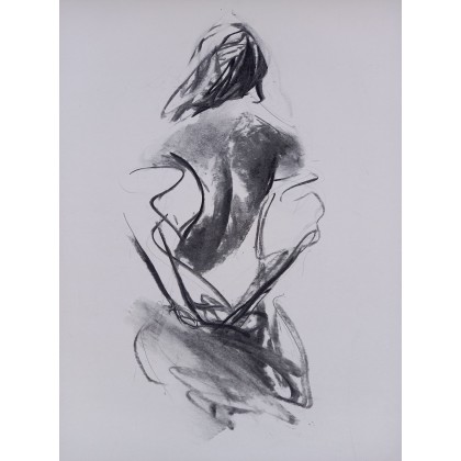 szkic kobiety 40x30, Alina Louka, rysunek węglem